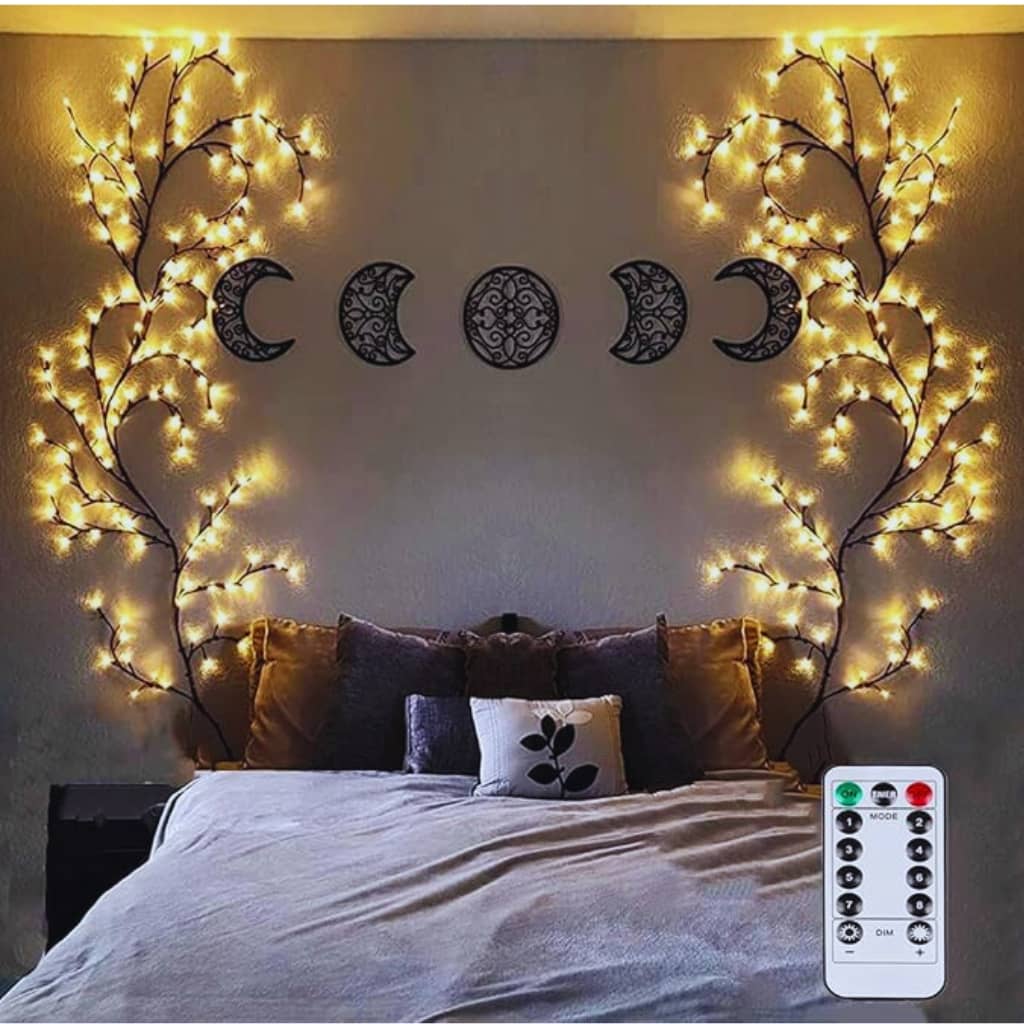 SUPA Willow Vine Lights, Christmas Swags Decorations Indoor Room Decor, 18 Branches 144 LEDs Lighted Willow Vine Lights for Walls Bedroom Home Decor