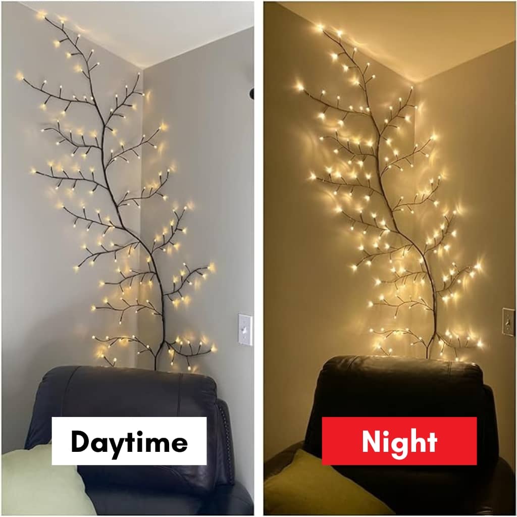 SUPA Willow Vine Lights, Christmas Swags Decorations Indoor Room Decor, 18 Branches 144 LEDs Lighted Willow Vine Lights for Walls Bedroom Home Decor