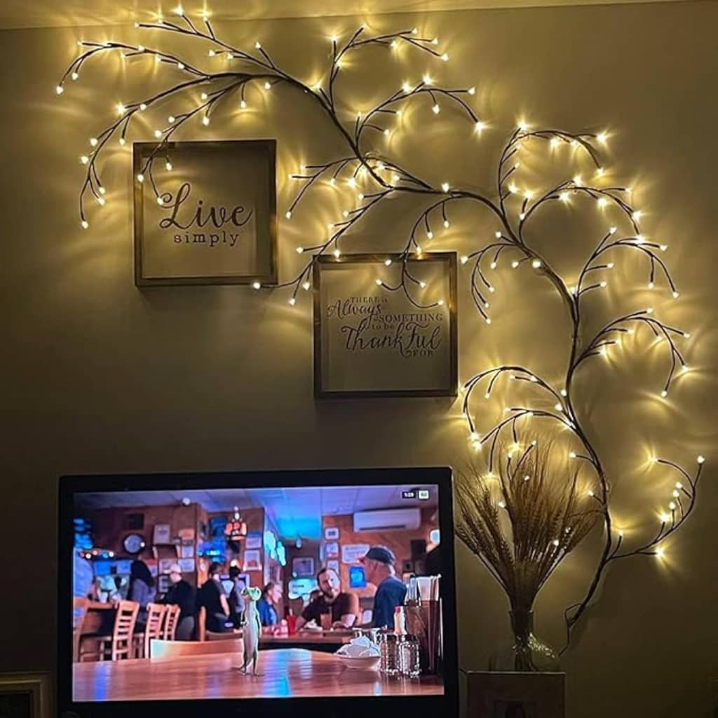 SUPA Willow Vine Lights, Christmas Swags Decorations Indoor Room Decor, 18 Branches 144 LEDs Lighted Willow Vine Lights for Walls Bedroom Home Decor